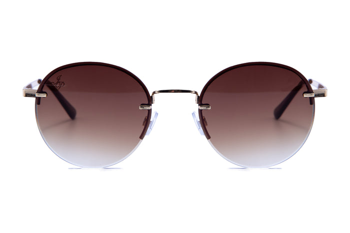 Jeepers Peepers GOLD ROUND FRAME WITH BROWN LENSES
