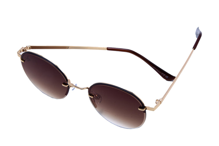 Jeepers Peepers GOLD ROUND FRAME WITH BROWN LENSES