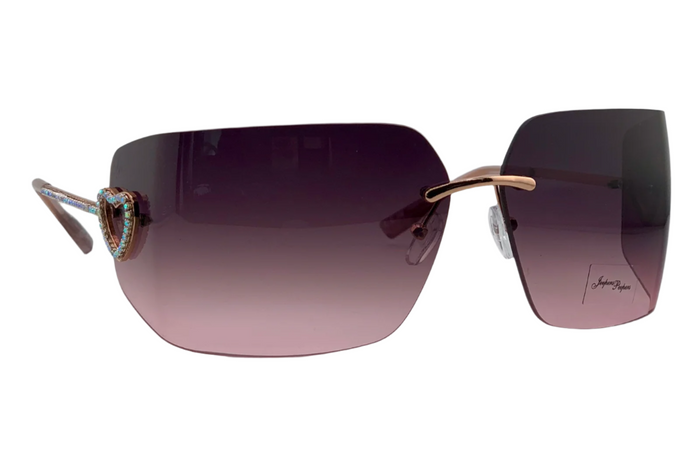 Jeepers Peepers GOLD VISOR FRAME WITH PINK LENSES