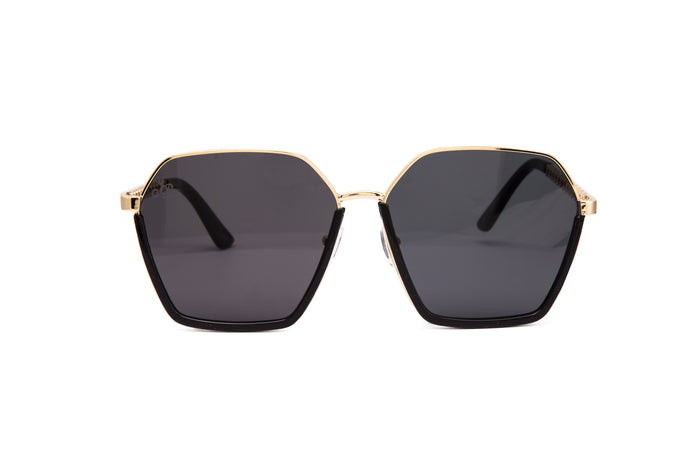Jeepers Peepers OVERSIZED HEXAGON SHAPE IN BLACK