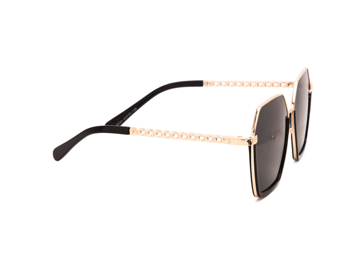 Jeepers Peepers OVERSIZED HEXAGON SHAPE IN BLACK
