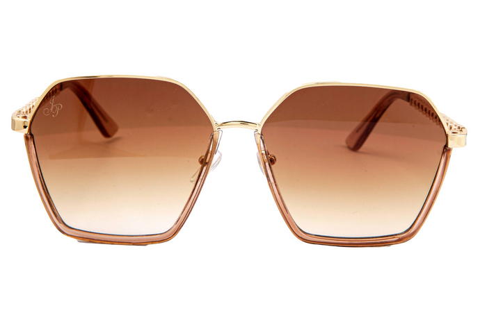 Jeepers Peepers OVERSIZED HEXAGON SHAPE IN BROWN