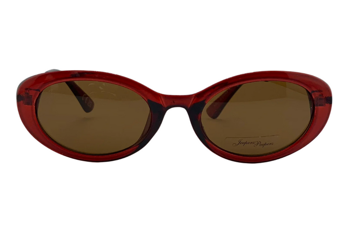 Jeepers Peepers RED OVAL FRAME WITH BROWN LENSES