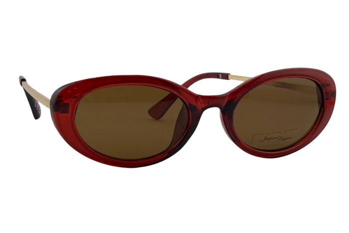 Jeepers Peepers RED OVAL FRAME WITH BROWN LENSES