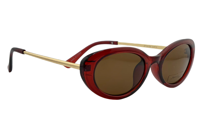 jeepers peepers RED OVAL FRAME WITH BROWN LENSES
