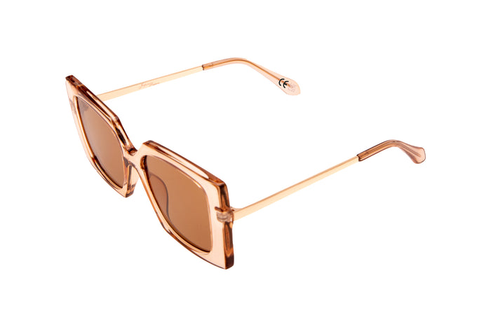 Jeepers Peepers LARGE SQUARE TRANSLUCENT FRAMES WITH BROWN LENSES