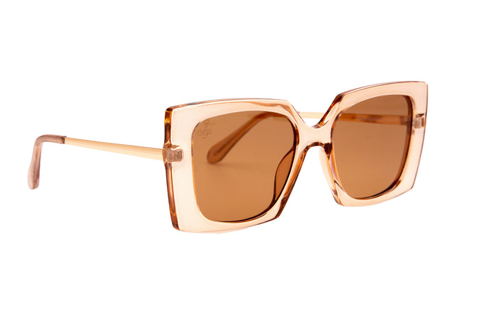 jeepers peepers LARGE SQUARE TRANSLUCENT FRAMES WITH BROWN LENSES