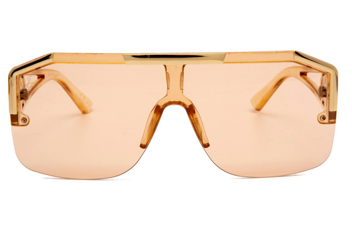 Jeepers Peepers LARGE SQUARE VISOR IN BEIGE AND GOLD