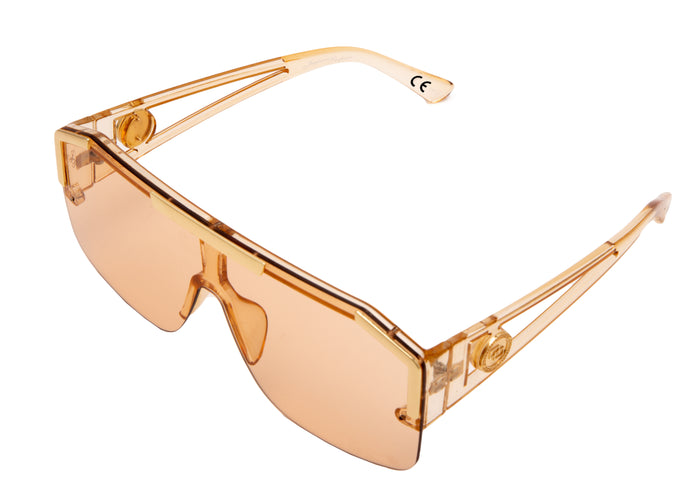 Jeepers Peepers LARGE SQUARE VISOR IN BEIGE AND GOLD
