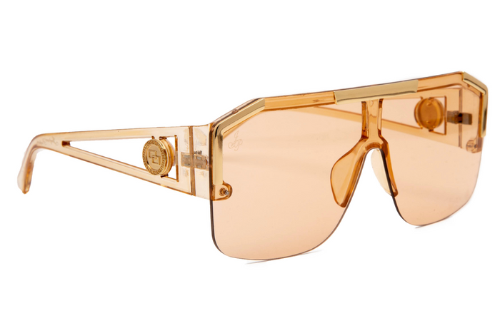 jeepers peepers LARGE SQUARE VISOR IN BEIGE AND GOLD