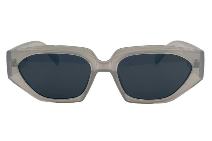 Jeepers Peepers LIGHT GREY OVAL FRAME WITH GREY LENSES
