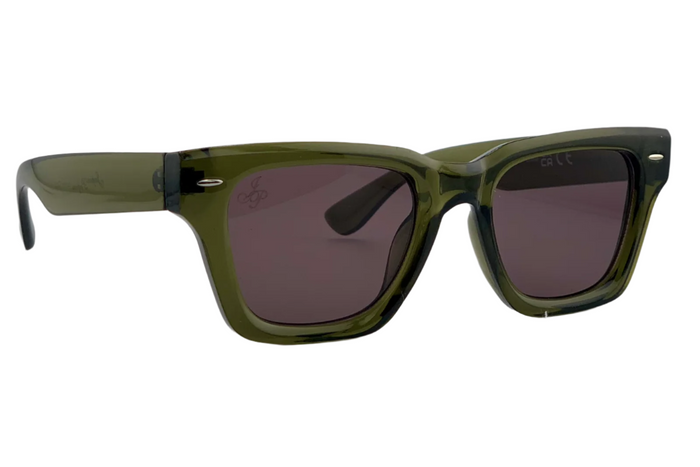 jeepers peepers OLIVE SQUARE FRAMES WITH DARK LENSES