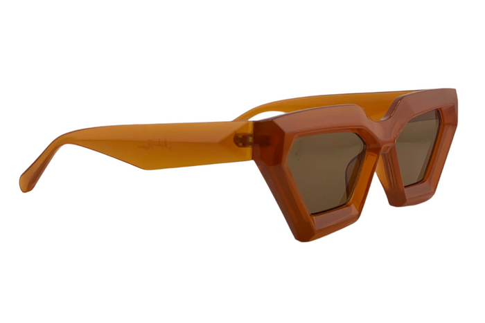 Jeepers Peepers ORANGE CAT EYE FRAME WITH BROWN LENSES