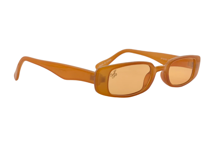 Jeepers Peepers ORANGE RECTANGLE FRAME WITH ORANGE LENSES