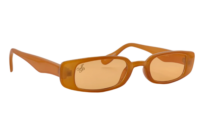 jeepers peepers ORANGE RECTANGLE FRAME WITH ORANGE LENSES