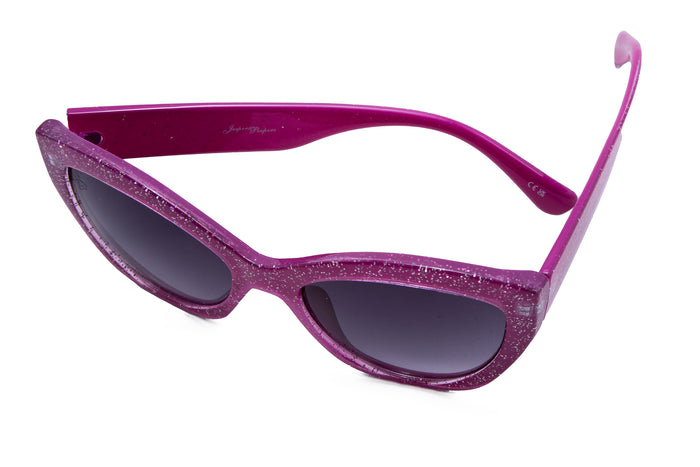 Jeepers Peepers PINK GLITTER CAT EYE FRAME WITH SMOKE LENSES