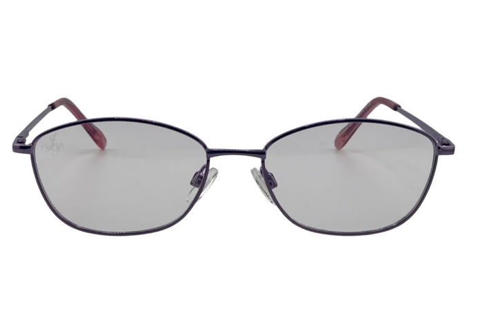 Jeepers Peepers PURPLE METAL OVAL FRAME WITH CLEAR BLUE LIGHT LENSES