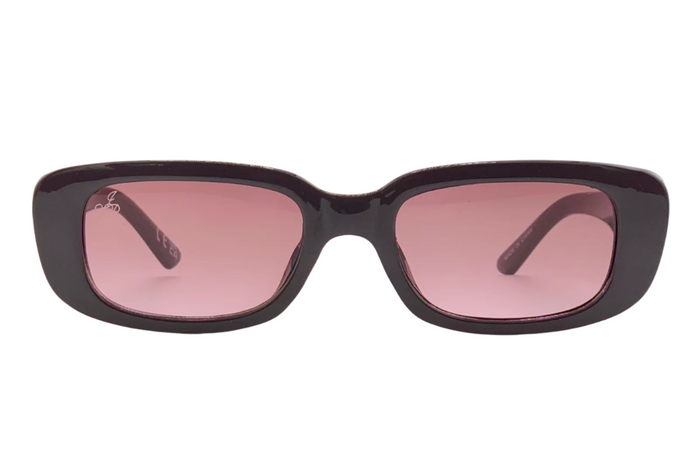 Jeepers Peepers PURPLE RECTANGLE FRAME WITH PINK LENSES