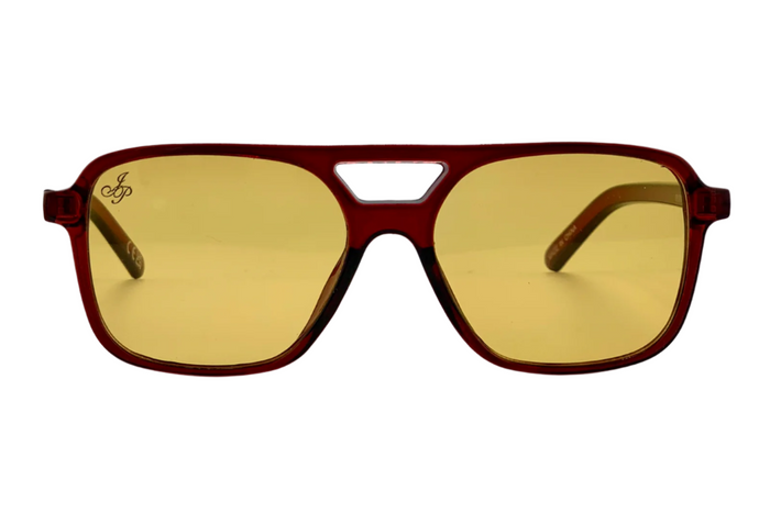 Jeepers Peepers RED AVIATOR FRAME WITH YELLOW LENSES