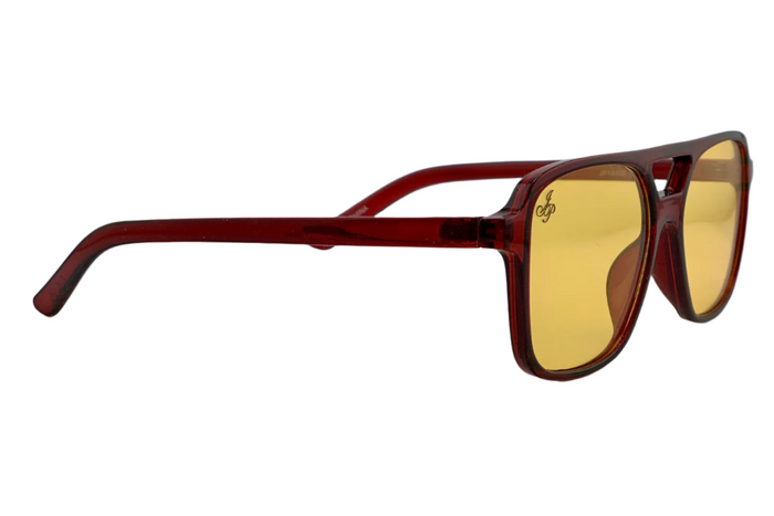 Jeepers Peepers RED AVIATOR FRAME WITH YELLOW LENSES