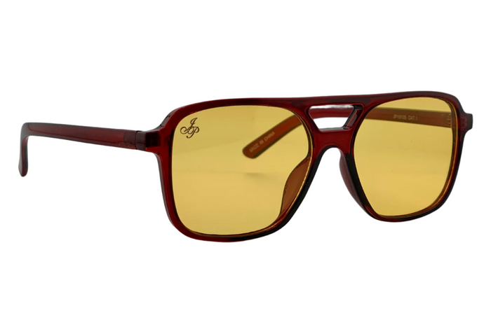 jeepers peepers RED AVIATOR FRAME WITH YELLOW LENSES