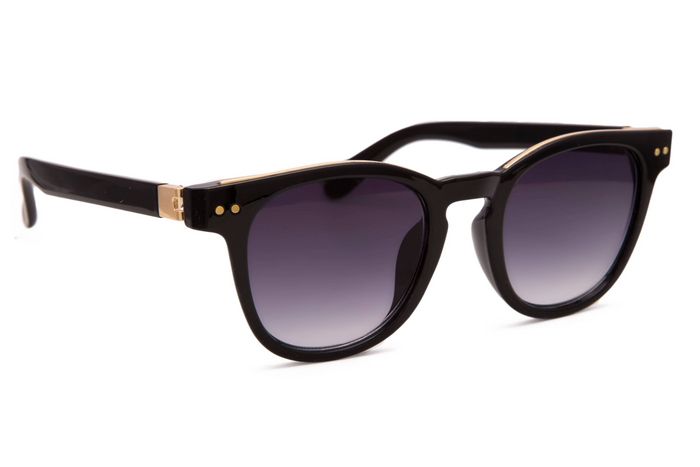 jeepers peepers ROUND STYLE IN BLACK WITH GOLD DETAILS