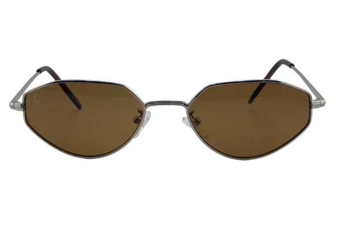 Jeepers Peepers SILVER OVAL FRAME WITH BROWN LENSES