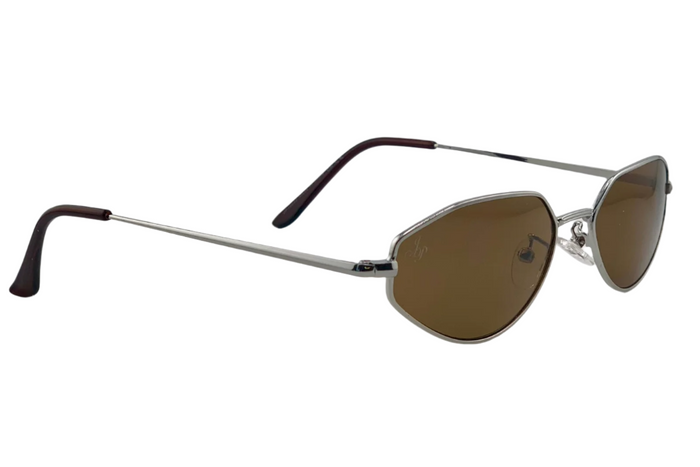 Jeepers Peepers SILVER OVAL FRAME WITH BROWN LENSES