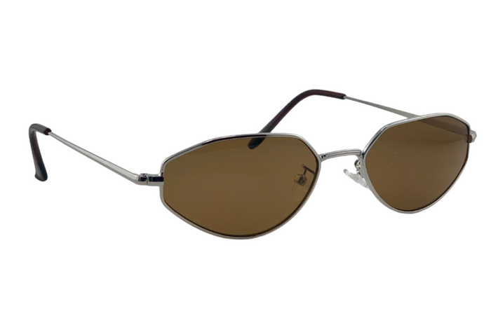 jeepers peepers SILVER OVAL FRAME WITH BROWN LENSES