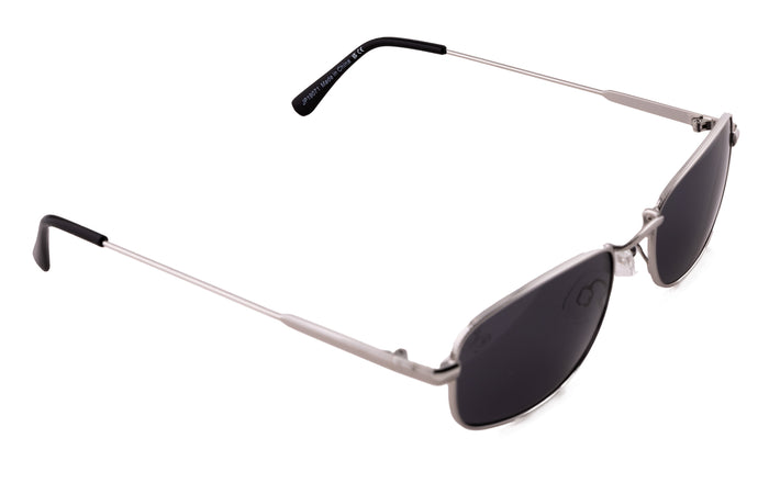 Jeepers Peepers SILVER RECTANGLE FRAME WITH BLACK LENSES