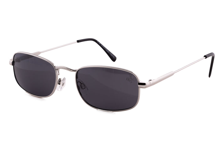 Jeepers Peepers SILVER RECTANGLE FRAME WITH BLACK LENSES