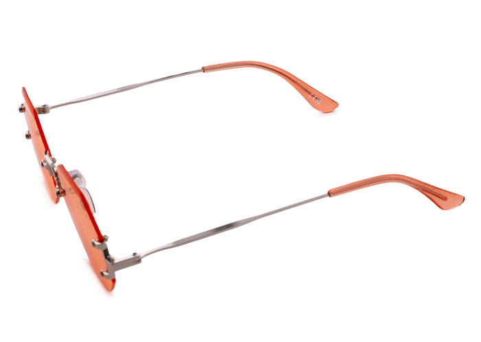 Jeepers Peepers SILVER RIMLESS FRAME WITH ORANGE LENSES