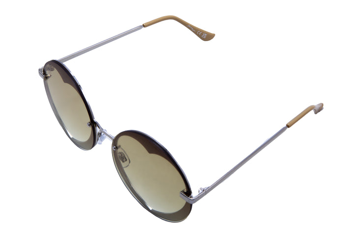 Jeepers Peepers SILVER ROUND HEART FRAMES WITH YELLOW LENSES