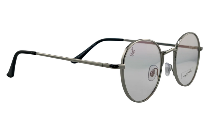 Jeepers Peepers SILVER ROUND METAL FRAME WITH CLEAR BLUE LIGHT LENSES