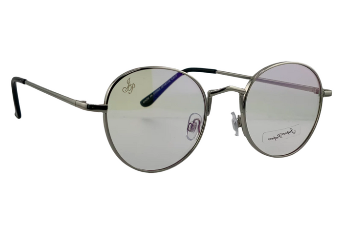 jeepers peepers SILVER ROUND METAL FRAME WITH CLEAR BLUE LIGHT LENSES