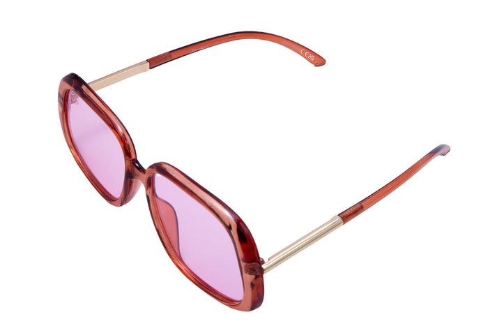 Jeepers Peepers SQUARE ORANGE FRAME WITH PINK LENSES