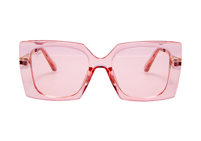 Jeepers Peepers SQUARE PINK FRAME WITH METAL TEMPLES