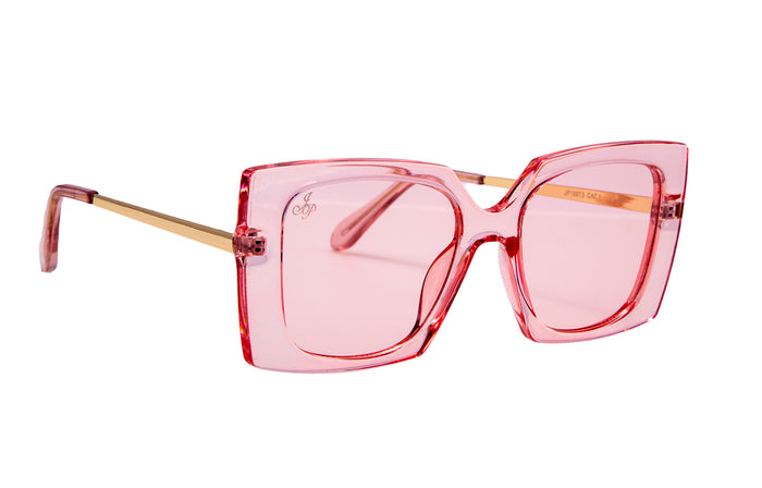 jeepers peepers SQUARE PINK FRAME WITH METAL TEMPLES