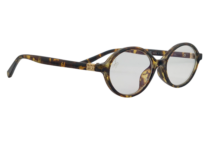 Jeepers Peepers TORT OVAL FRAME WITH BLUE LIGHT LENSES