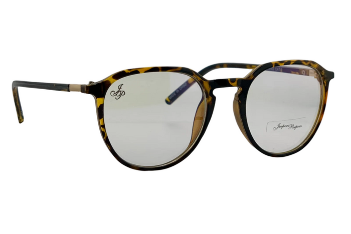 jeepers peepers TORT ROUND FRAME WITH CLEAR BLUE LIGHT LENSES