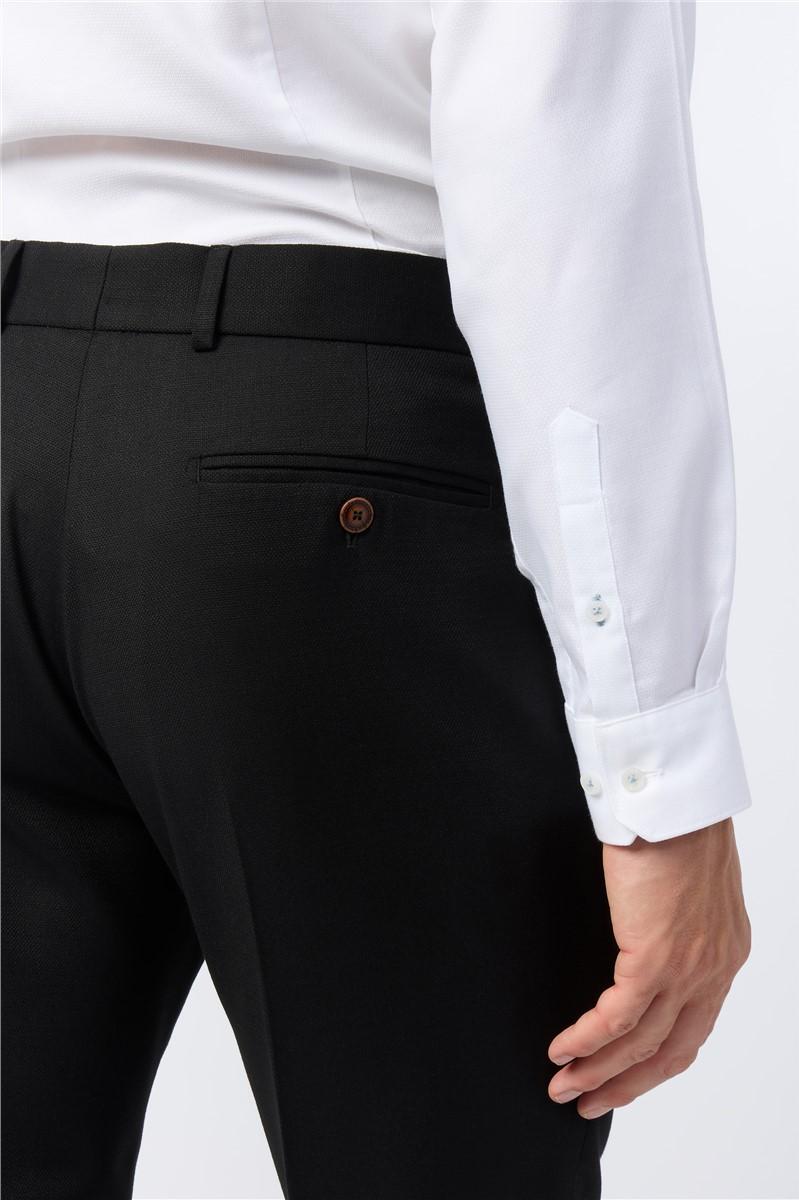Jeff Banks Black Texture Stretch Trousers