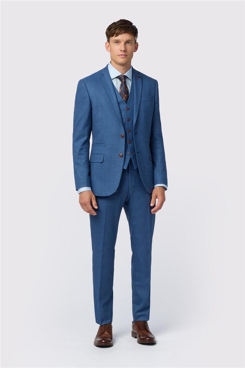 Jeff Banks Blue Texture Stretch Suit