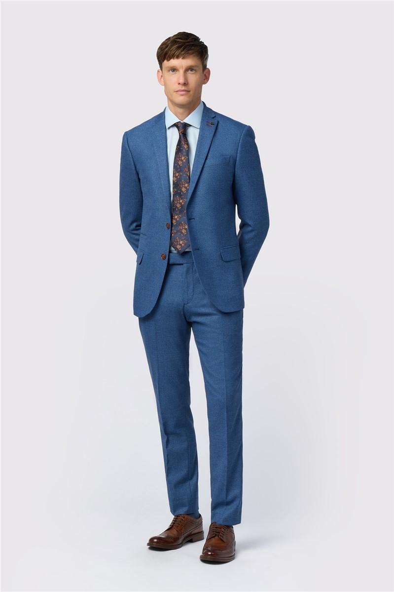 Jeff Banks Blue Texture Stretch Suit