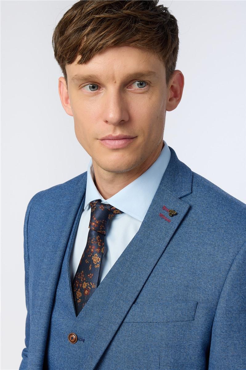 Jeff Banks Blue Texture Stretch Suit