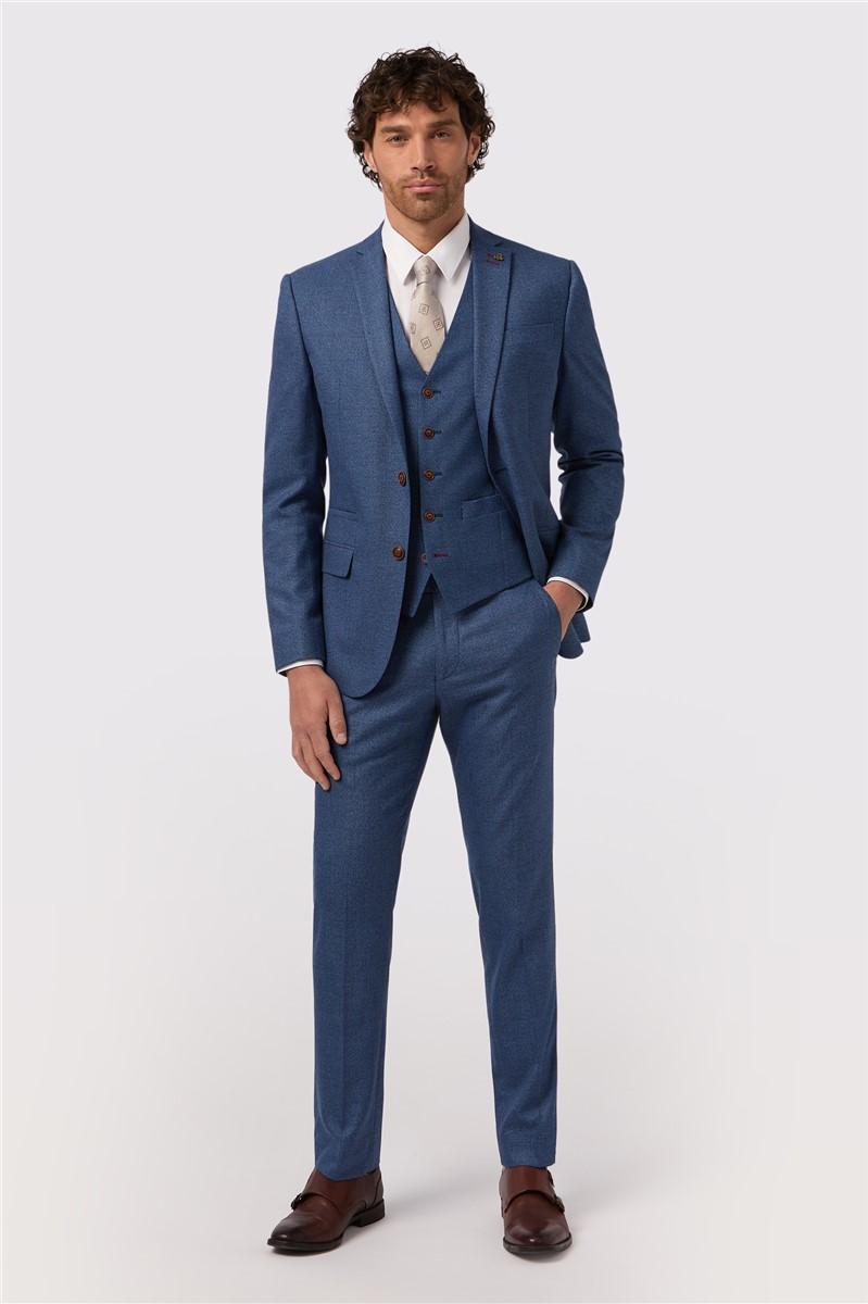 Jeff Banks Blue Texture Stretch Waistcoat