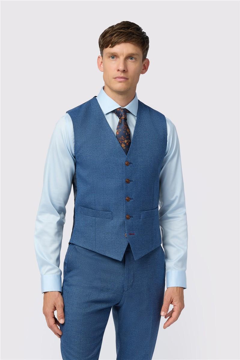 jeff banks Blue Texture Stretch Waistcoat