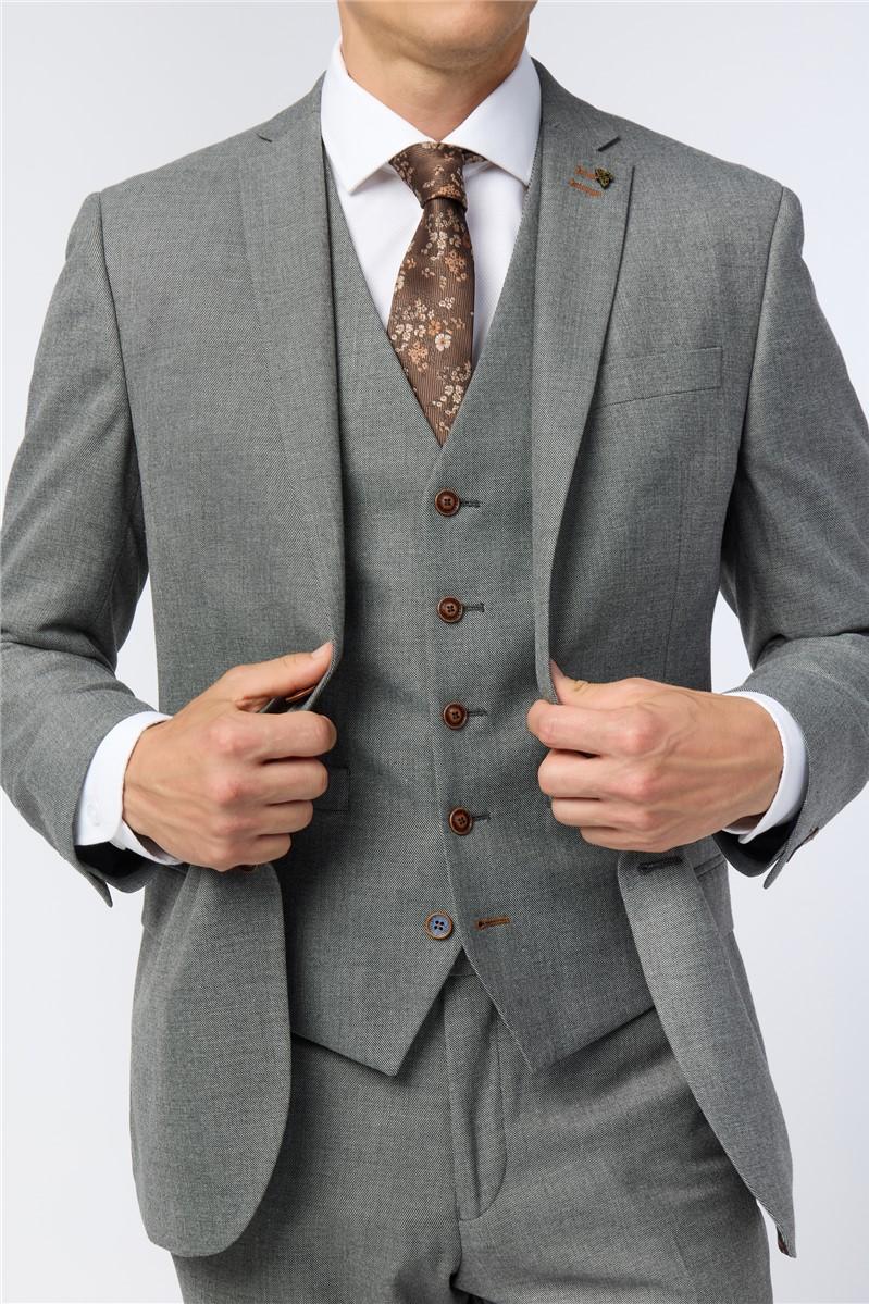 Jeff Banks Grey Texture Stretch Suit