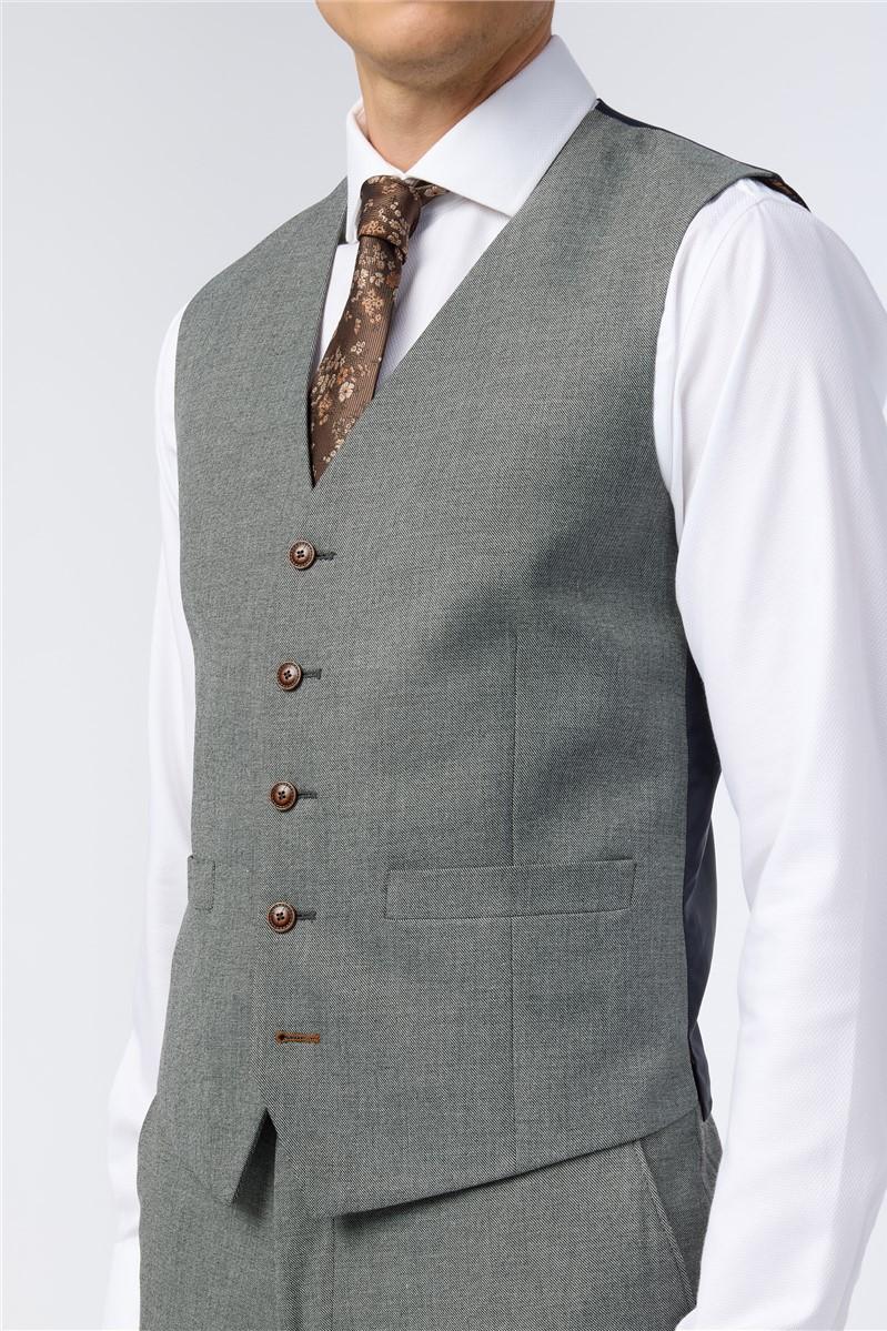 Jeff Banks Grey Texture Stretch Waistcoat