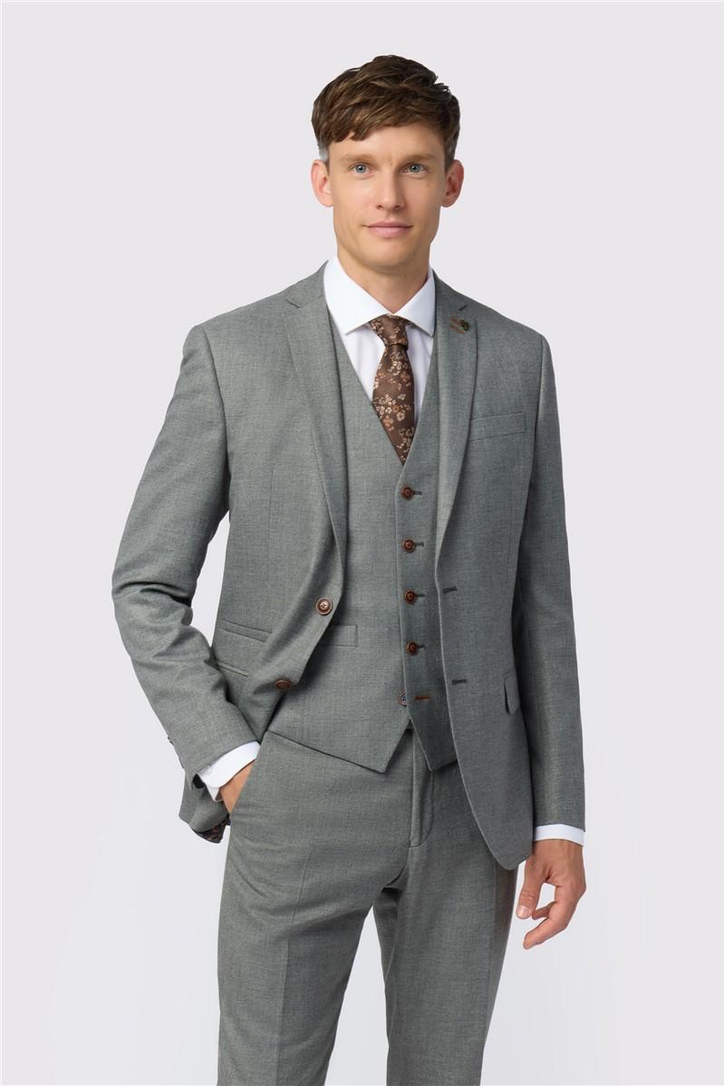 Jeff Banks Grey Texture Stretch Waistcoat