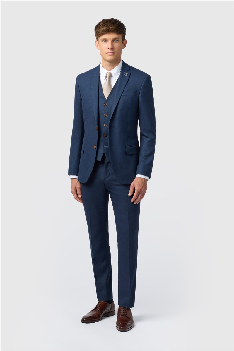 Jeff Banks Navy Texture Stretch Suit